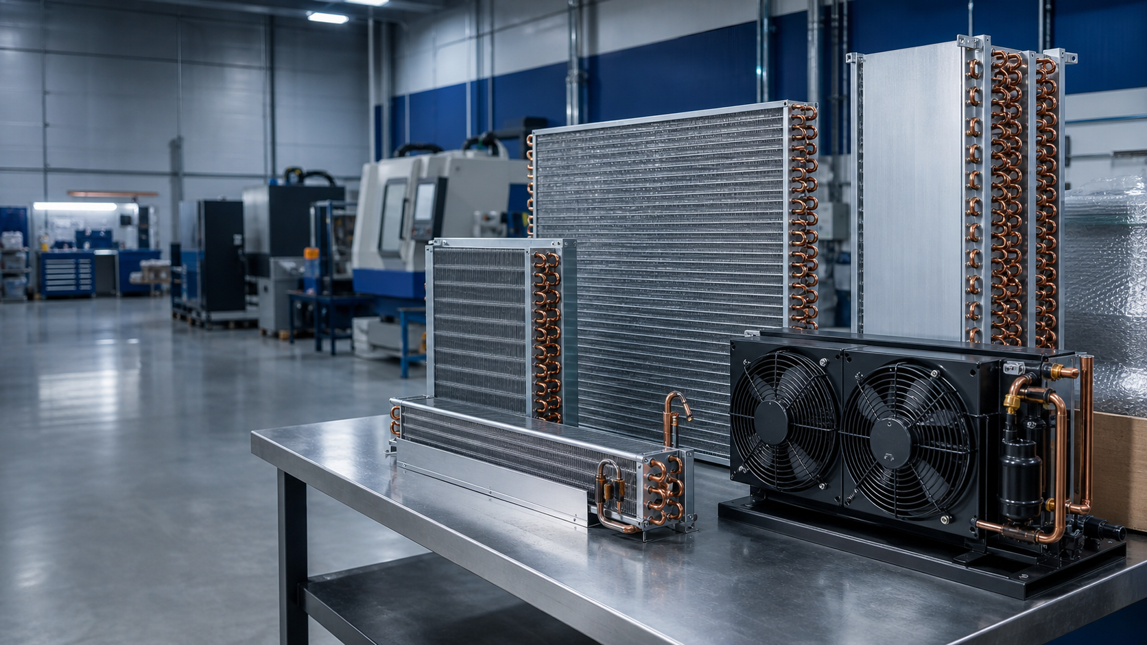 Commercial cooling coils for display cases and food service refrigeration