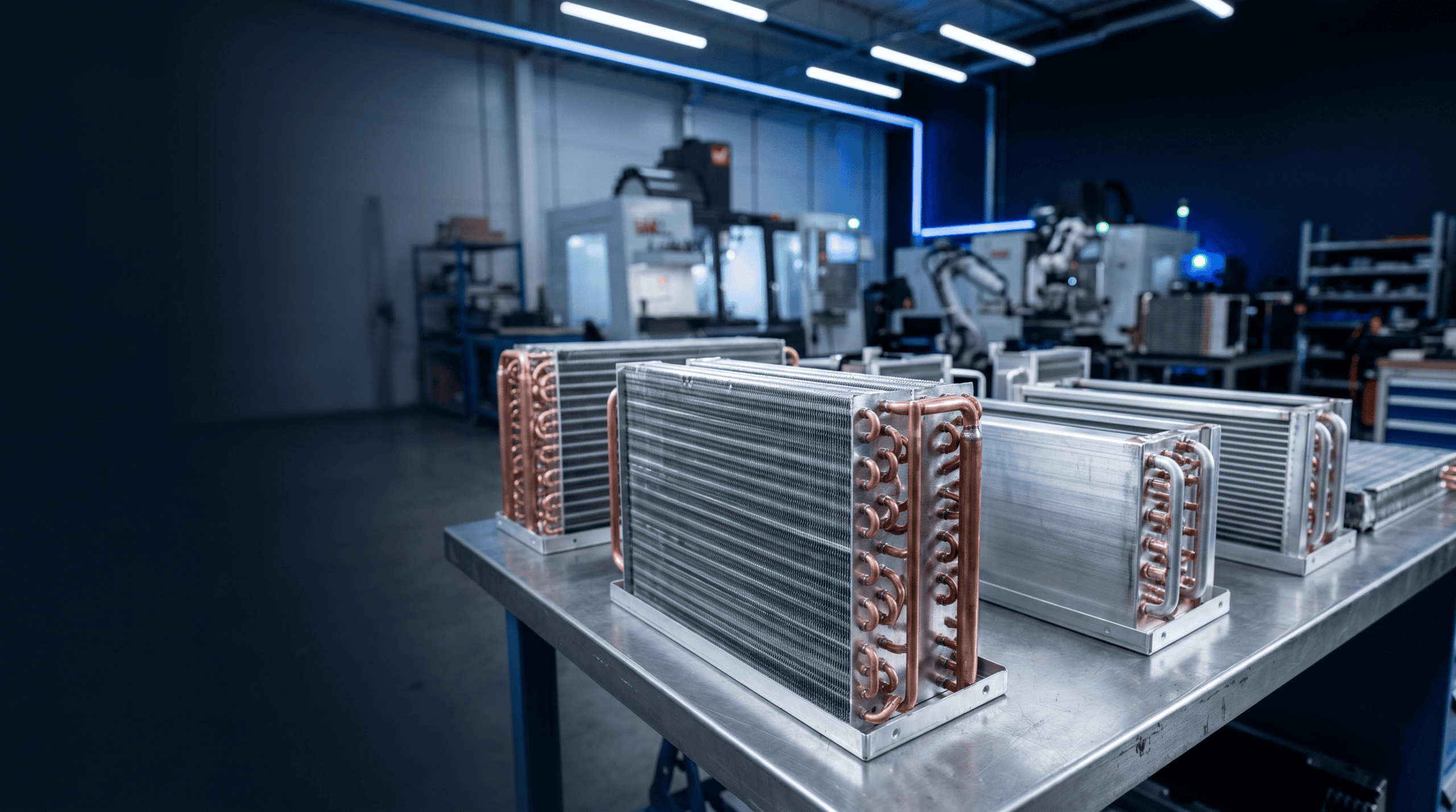 HVAC microchannel condenser and heat pump heat exchanger manufacturing
