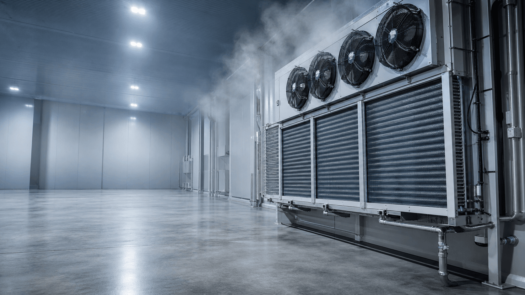 large-capacity refrigeration coil serving an industrial cooling application