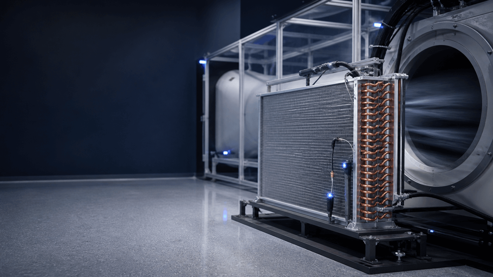 wind-tunnel airflow testing of a heat exchanger coil