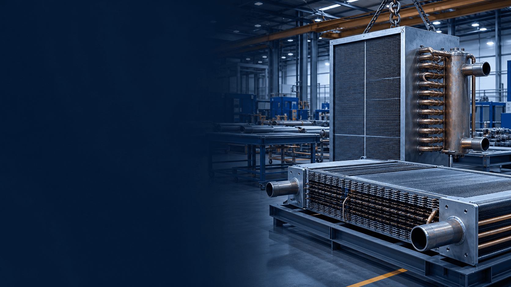 Large industrial refrigeration unit in a manufacturing facility.