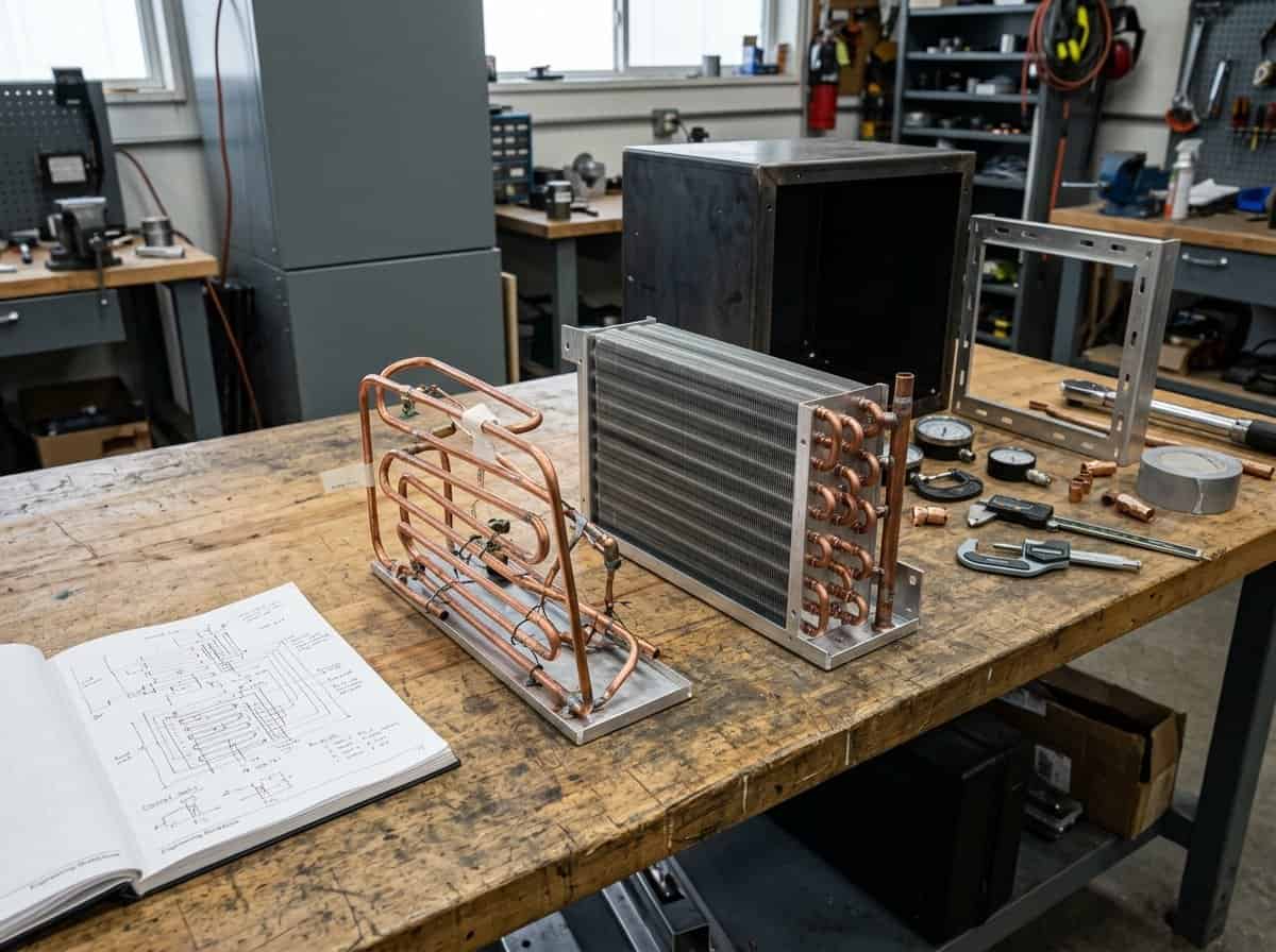 custom coil prototype process 鈥?concept drawings, cabinet envelope, and sample requirements arranged for a design review