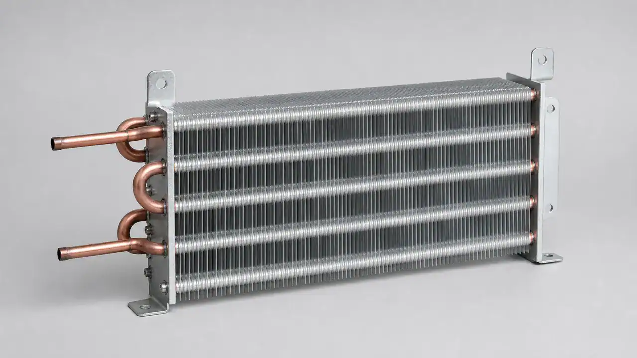 Fin-type evaporator coil for household freezer applications
