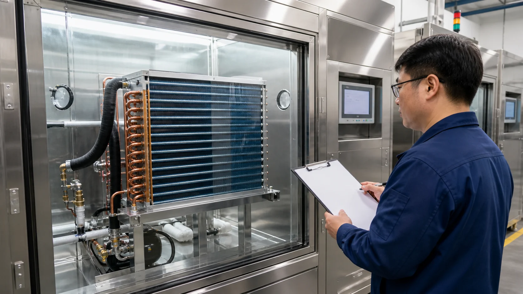 Production-intent evaporator coils running in a validation cabinet