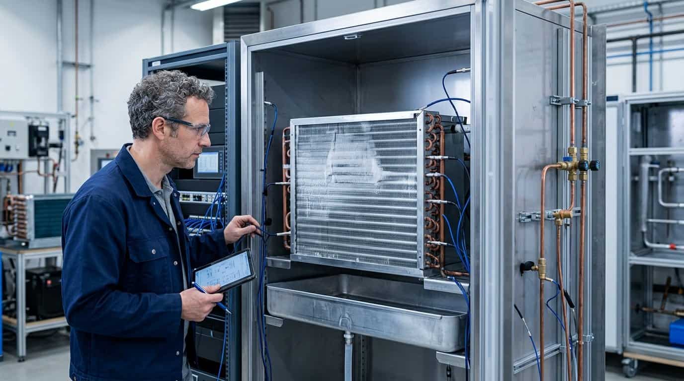 evaporator coil quotation information 鈥?finished refrigerator evaporator coil inside a controlled cabinet test setup