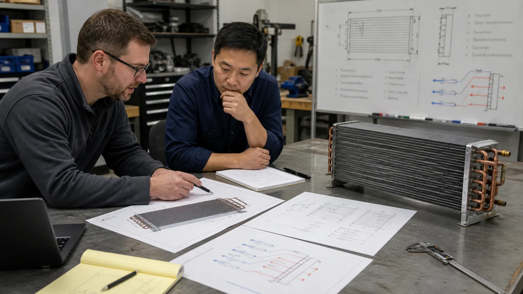 Engineering and procurement review of an evaporator drawing and sample coil