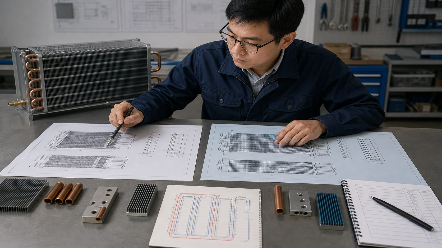 Quality inspector measuring coil envelope, connections, and mounting datums