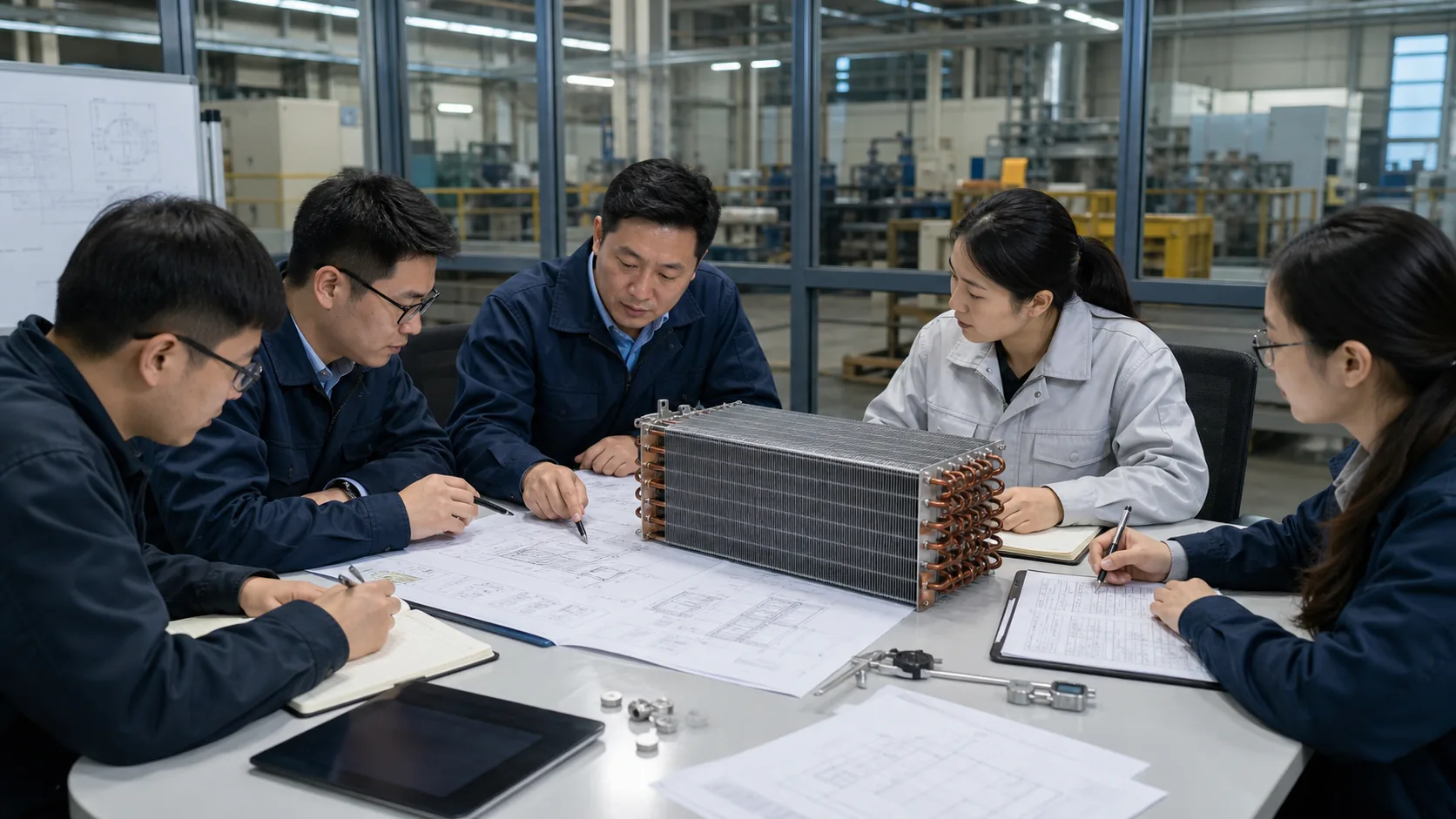 OEM engineering and procurement review of a condenser coil sample and inspection records