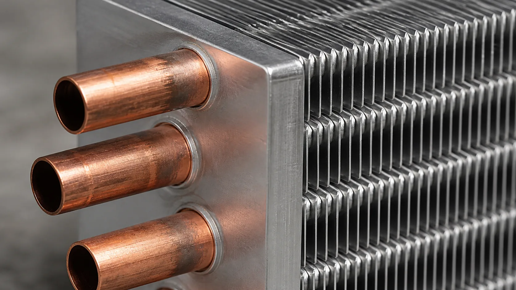 Copper tubes mechanically bonded to aluminum plate fins