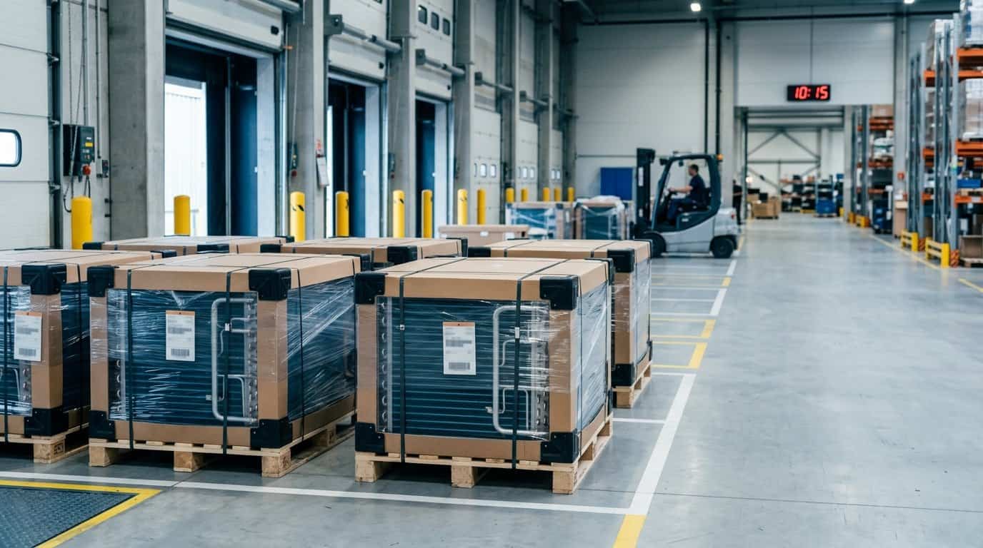 condenser coil MOQ 鈥?protected condenser coil inventory prepared for a scheduled OEM shipment
