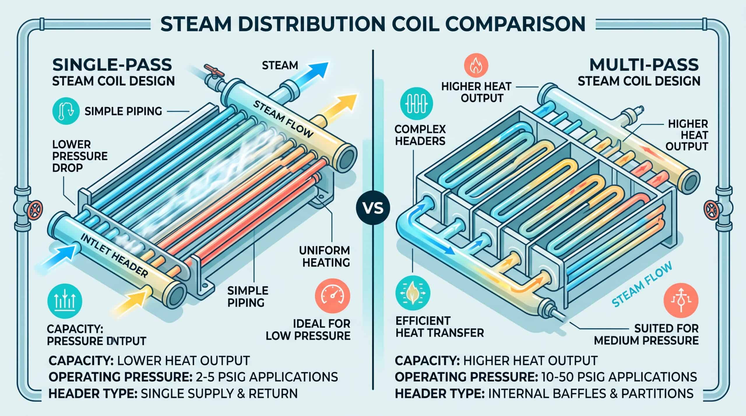 Steam coil comparison for refrigeration systems by Domi Refrigeration.