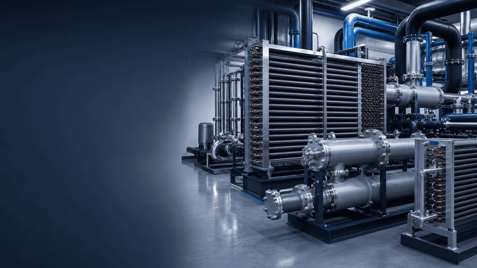 industrial heat exchanger for CO2 ammonia and glycol refrigeration applications