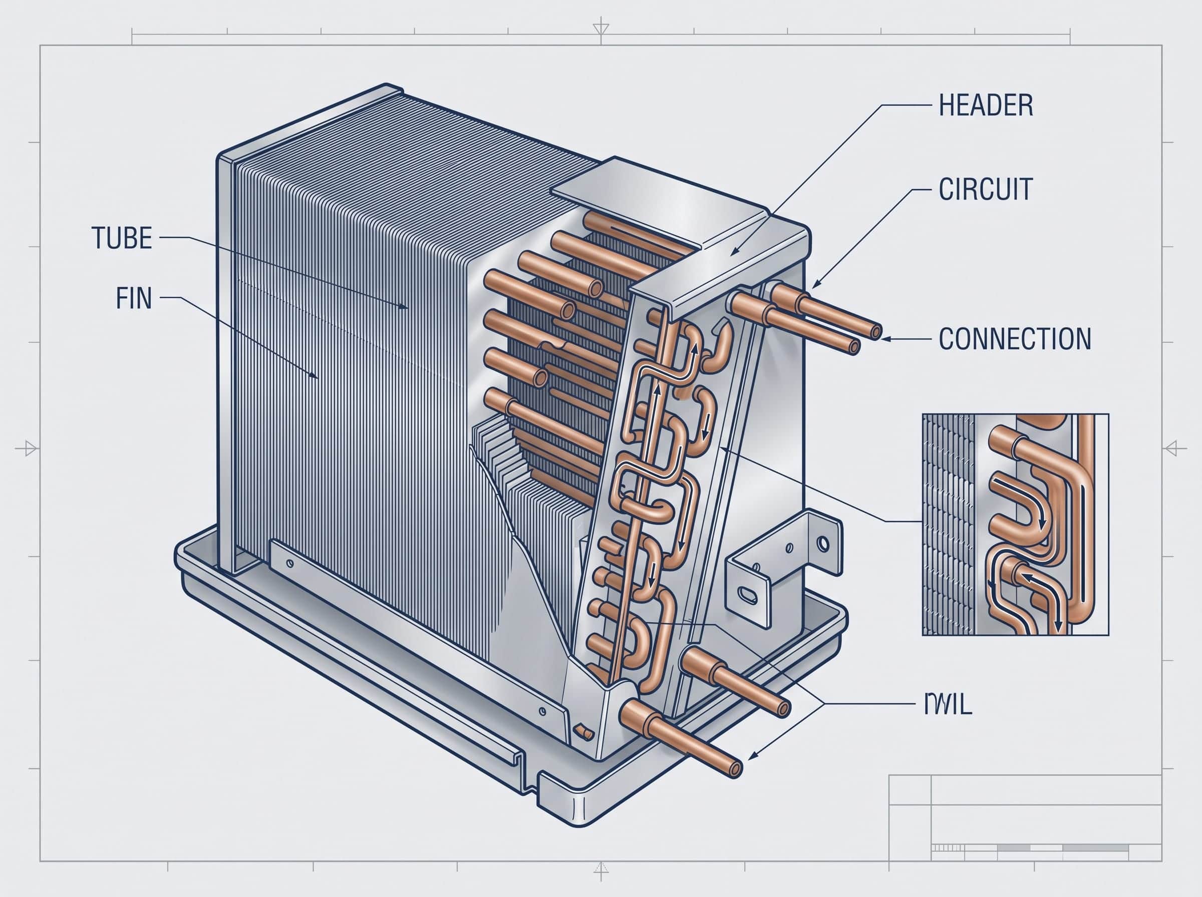 Detailed diagram of a refrigeration system with labeled components.