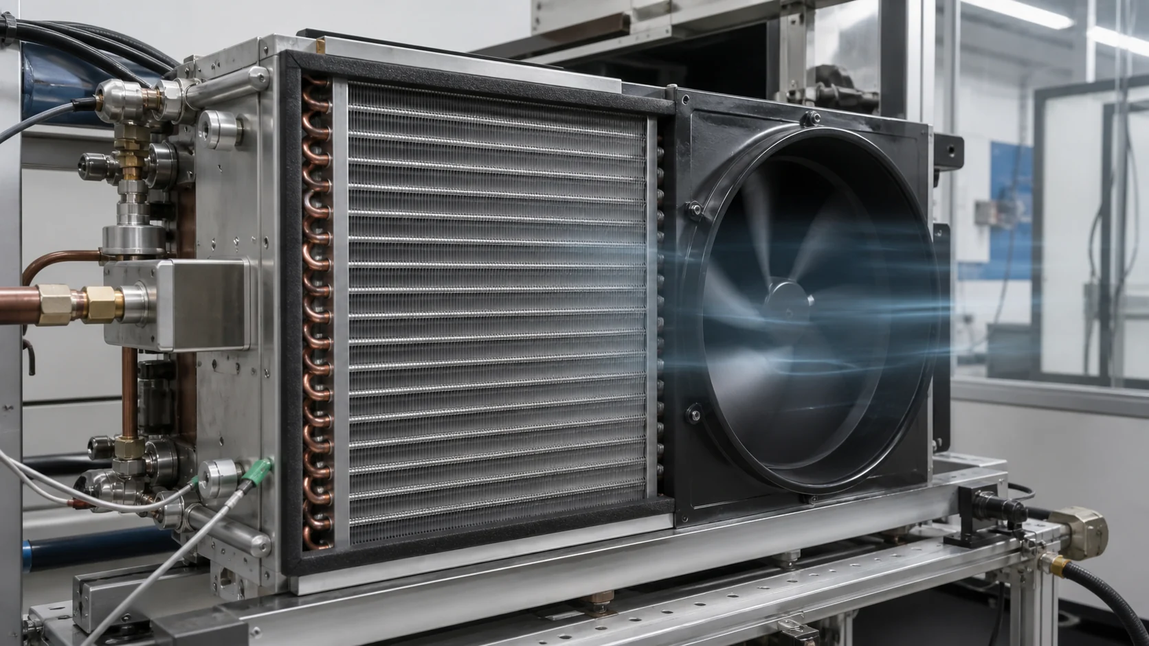 Airflow measurement across an evaporator coil face with fan and shroud