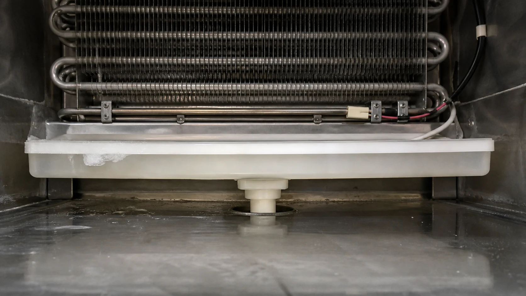 Defrost heater, sensor, drain pan and evaporator coil interface inspection